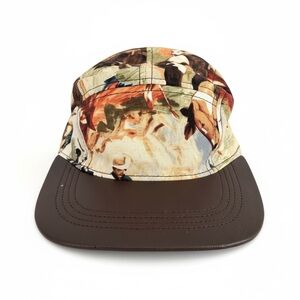 Faded Royalty 5 Panel Hat in Horse Print and Faux Leather Brim